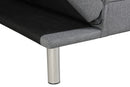 Convertible Futon Sofa Bed Linen Small Couch Fabric Folding Sleeper Sofa for Living Room Furniture Set with Chrome Legs Gray - Atlantic Fine Furniture Inc