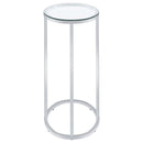 Kyle - Oval Glass Top C-Shaped Sofa Side Table - Chrome - Atlantic Fine Furniture Inc