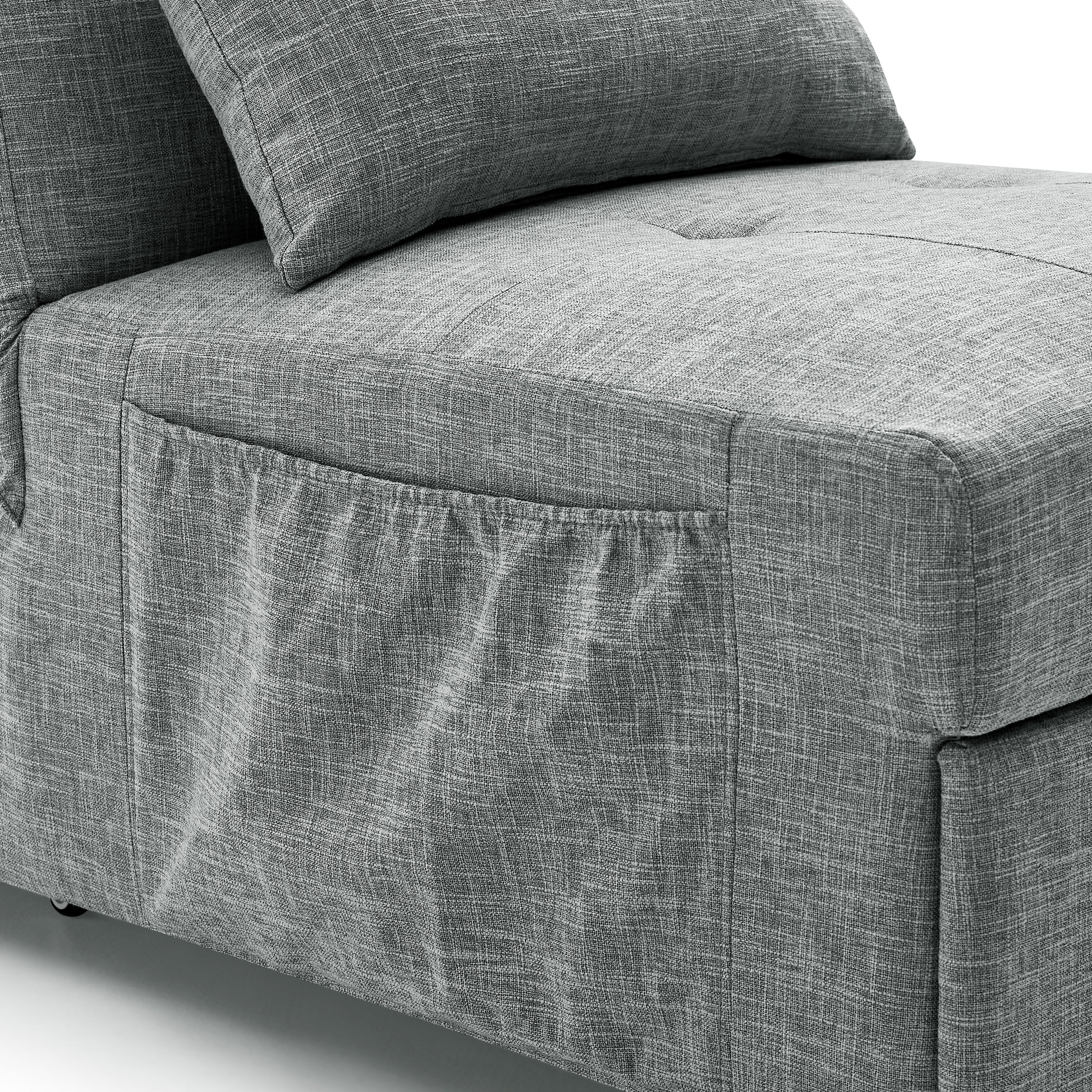 Folding Ottoman Sleeper Sofa Bed, 4 in 1 Function, Work as Ottoman, Chair ,Sofa Bed and Chaise Lounge for Small Space Living, Grey  (44” x 26” x 33”H) - Atlantic Fine Furniture Inc