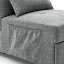 Folding Ottoman Sleeper Sofa Bed, 4 in 1 Function, Work as Ottoman, Chair ,Sofa Bed and Chaise Lounge for Small Space Living, Grey  (44” x 26” x 33”H) - Atlantic Fine Furniture Inc