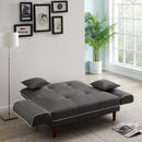 RELAX LOUNGE SOFA BED SLEEPER WITH 2 PILLOWS GREY FABRIC - Atlantic Fine Furniture Inc