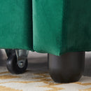 [VIDEO provided]55" Modern Velvet Sofa with Pull-Out Sleeper Bed with 2 Pillows Adjustable Backrest for Small Spaces Green - Atlantic Fine Furniture Inc