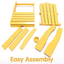 TALE Adirondack Chair Backyard Furniture Painted Seating with Cup Holder All-Weather and Fade-Resistant Plastic Wood for Lawn Outdoor Patio Deck Garden Porch Lawn Furniture Chairs Yellow - Atlantic Fine Furniture Inc