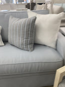 Custom Scroll Arm Skirted Sofa