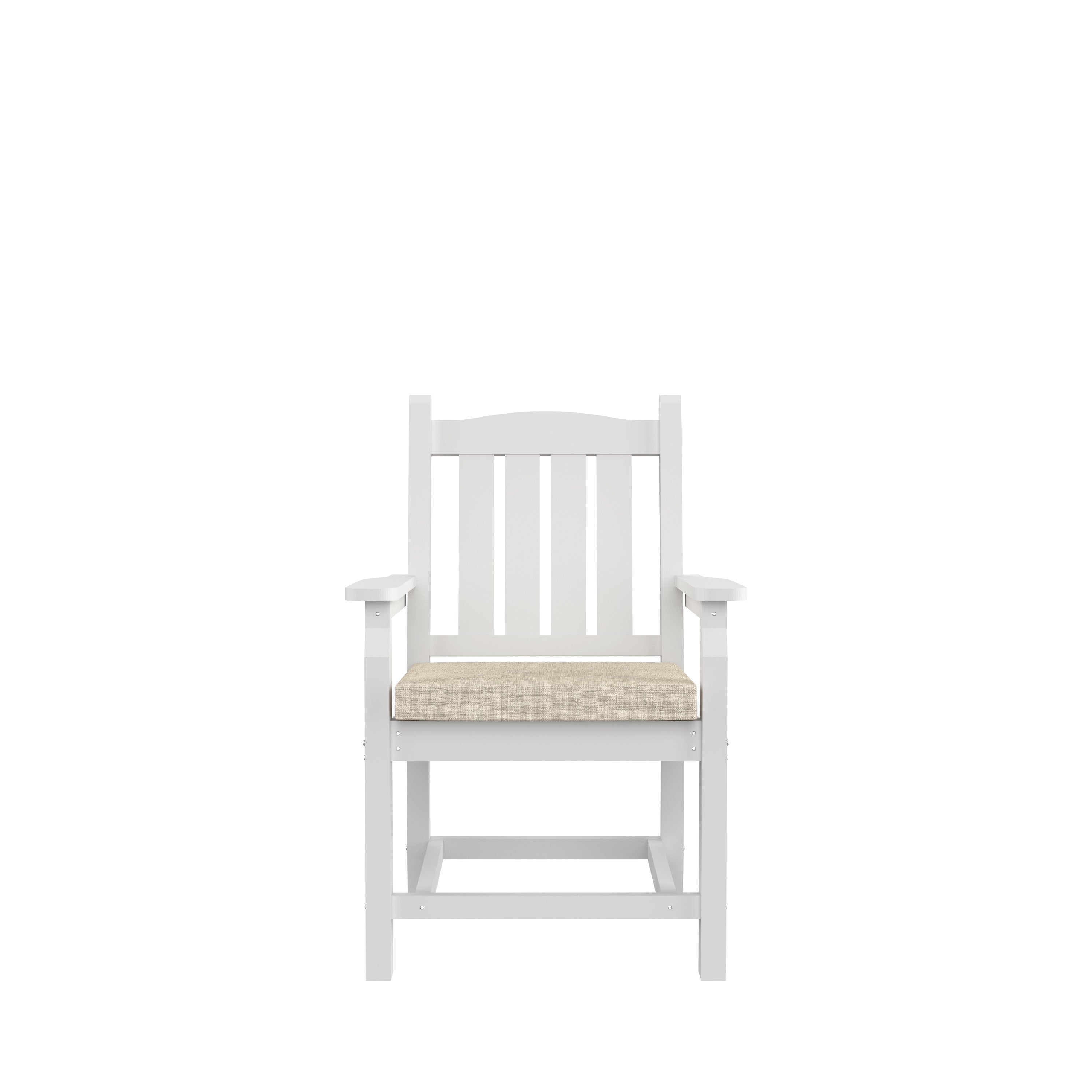 HDPE Dining Chair, White, With Cushion, Set of 2 - Atlantic Fine Furniture Inc
