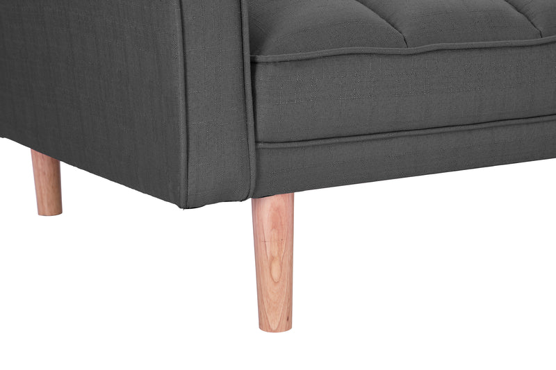 FUTON SLEEPER SOFA WITH 2 PILLOWS DARK GREY FABRIC（W223S01338 、W223S00417。Size difference, See Details in page.） - Atlantic Fine Furniture Inc