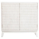 Gambon - 2 Door Wood Honeycomb Pattern Accent Cabinet - White - Atlantic Fine Furniture Inc