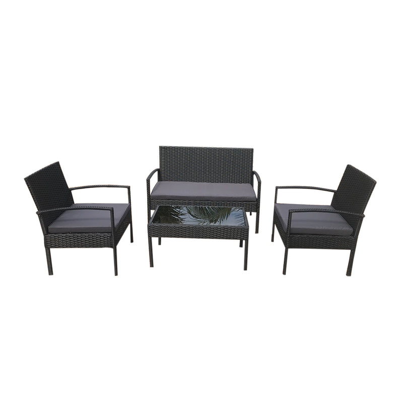 Roxana Wicker/Rattan 4 - Person Seating Group with Cushions Garden Outdoor Furniture Set - Atlantic Fine Furniture Inc