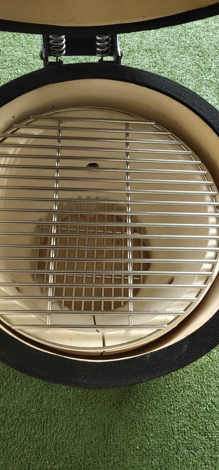 TOOPO 15 Inch Mini Kamado Grill Garden Ceramic Grills BBQ Smoker without Side Table-METTE BLACK - Atlantic Fine Furniture Inc