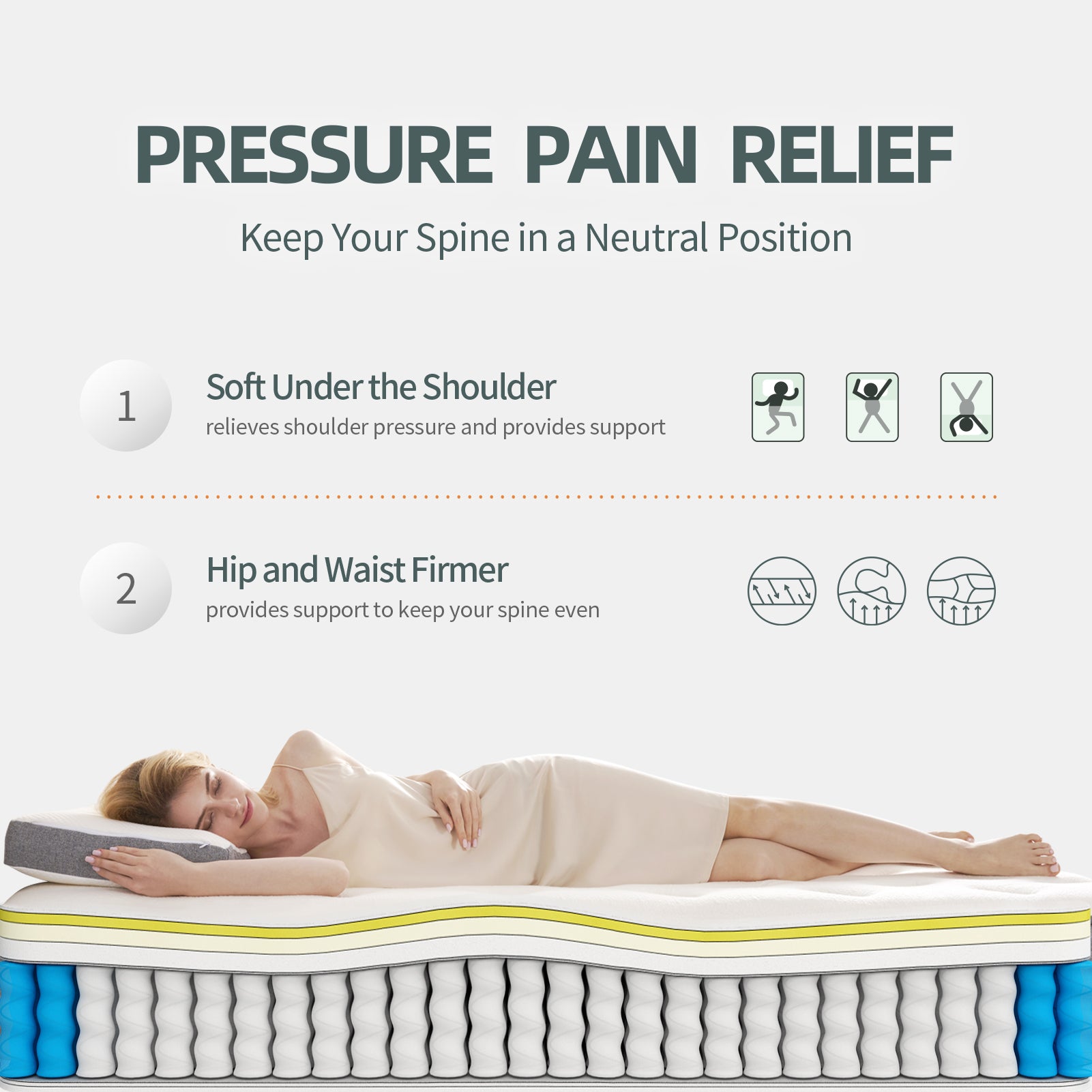 Twin Mattress, DIGLANT 10 Inch Hybrid Tight top Mattress, Memory Foam Pocket Spring Mattress Sleep Supportive & Pressure Relief, Medium Firm Feel Mattress in a Box, CertiPUR-US Certified - Atlantic Fine Furniture Inc