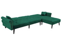 Convertible Sofa bed sleeper Green velvet  (same as W223S01594。Size difference, See Details in page.) - Atlantic Fine Furniture Inc