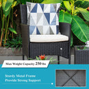 Patio Furniture Set, Outdoor Chairs and Coffee Table, PE Rattan Wicker Bistro Table Set for Balcony, Lawn, Garden, Backyard, Beige (Throw Pillow NOT Included) - Atlantic Fine Furniture Inc