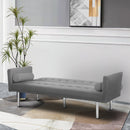 Square arm sleeper sofa Grey VELVET ***Not available for sale on Walmart*** - Atlantic Fine Furniture Inc