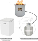 MgO Grey Outdoor Gas fire Pit 40000BTU for Outdoor - Atlantic Fine Furniture Inc