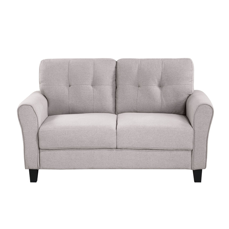 57.5" Modern Living Room Loveseat Linen Upholstered Couch Furniture For Home Or Office, Light Gray, (2-Seat)