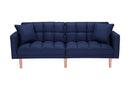 FUTON SLEEPER SOFA WITH 2 PILLOWS NAVY BLUE FABRIC（W223S00030） - Atlantic Fine Furniture Inc