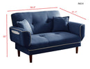 RELAX LOUNGE SOFA BED SLEEPER WITH 2 PILLOWS NAVY BLUE FABRIC - Atlantic Fine Furniture Inc