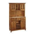 Hampton - Buffet With Hutch - Natural Wood Top