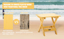 TALE Adirondack Portable Folding Side Table Square All-Weather and Fade-Resistant Plastic Wood Table Perfect for Outdoor Garden, Beach, Camping, Picnics Yellow - Atlantic Fine Furniture Inc