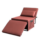 Sofa Bed 4 in 1 Ottoman Sleeper Bed Convertible Chair Bed with Adjustable Back Breathable Sleeper Guest Bed for Small Room, Orange Red - Atlantic Fine Furniture Inc