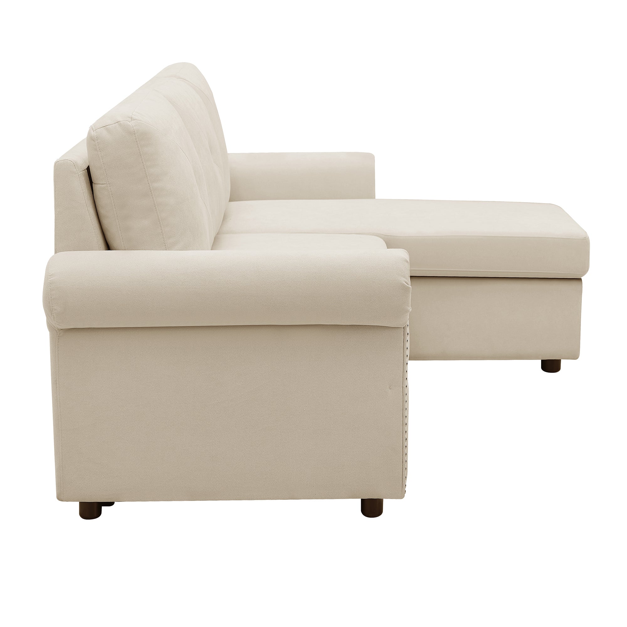Orisfur. 83" Sleeper Sofa Bed Convertible Sectional Couch, 3-Seater L-Shape Corner Couch with Storage Chaise for Living Room Apartment - Atlantic Fine Furniture Inc