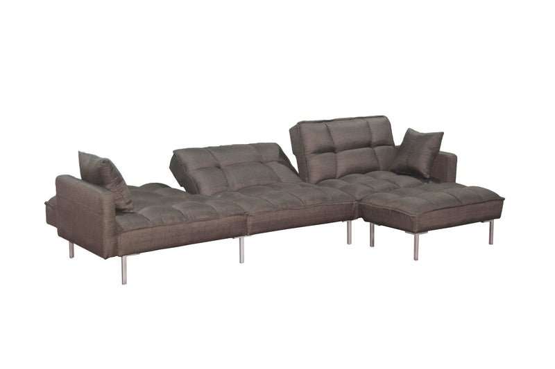 Sectional sofa couch sleeper brown