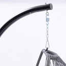 Outdoor Patio Wicker Folding Hanging Chair,Rattan Swing Hammock Egg Chair With C Type Bracket, With Cushion And Pillow - Atlantic Fine Furniture Inc