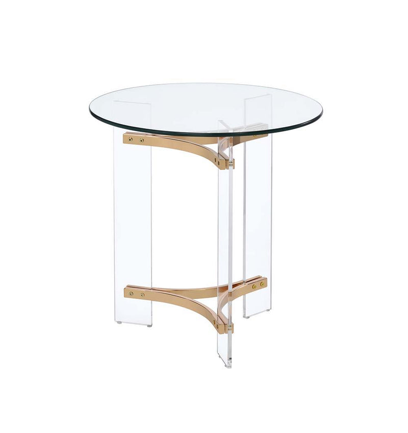 Sosi - End Table - Gold Finish - Atlantic Fine Furniture Inc