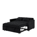 Modern Velvet Convertible Loveseat Sleeper Sofa Couch with Adjustable Backrest, 2 Seater Sofa With Pull-Out Bed with 2 Lumbar Pillows For Small Living Room & Apartment - Atlantic Fine Furniture Inc