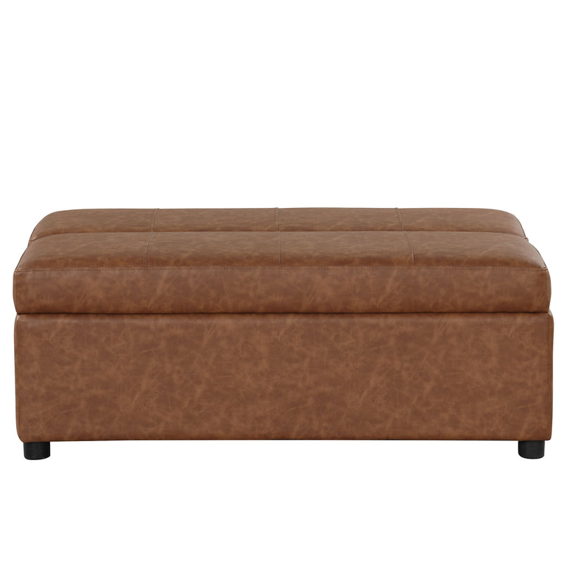 Folding Ottoman Sleeper Bed With Mattress Convertible Guest Bed Brown