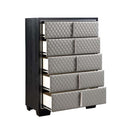 Nicola - Chest - Silver PU & Black Finish - Atlantic Fine Furniture Inc