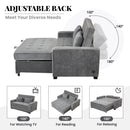 Linen Upholstered Sleeper Bed , Pull Out Sofa Bed Couch attached two throw pillows,Dual USB Charging Port and Adjustable Backrest for Living Room Space,Gray - Atlantic Fine Furniture Inc