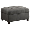 Stonenesse - Rectangular Upholstered Storage Ottoman - Gray - Atlantic Fine Furniture Inc