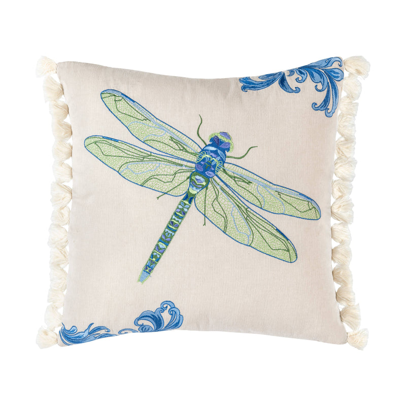 Boho Fringed Indoor Dragonfly Pillow