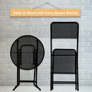 Premium Steel Patio Bistro Set, Folding Outdoor Patio Furniture Sets, 3 Piece Patio Set of Foldable Patio Table and Chairs - Atlantic Fine Furniture Inc