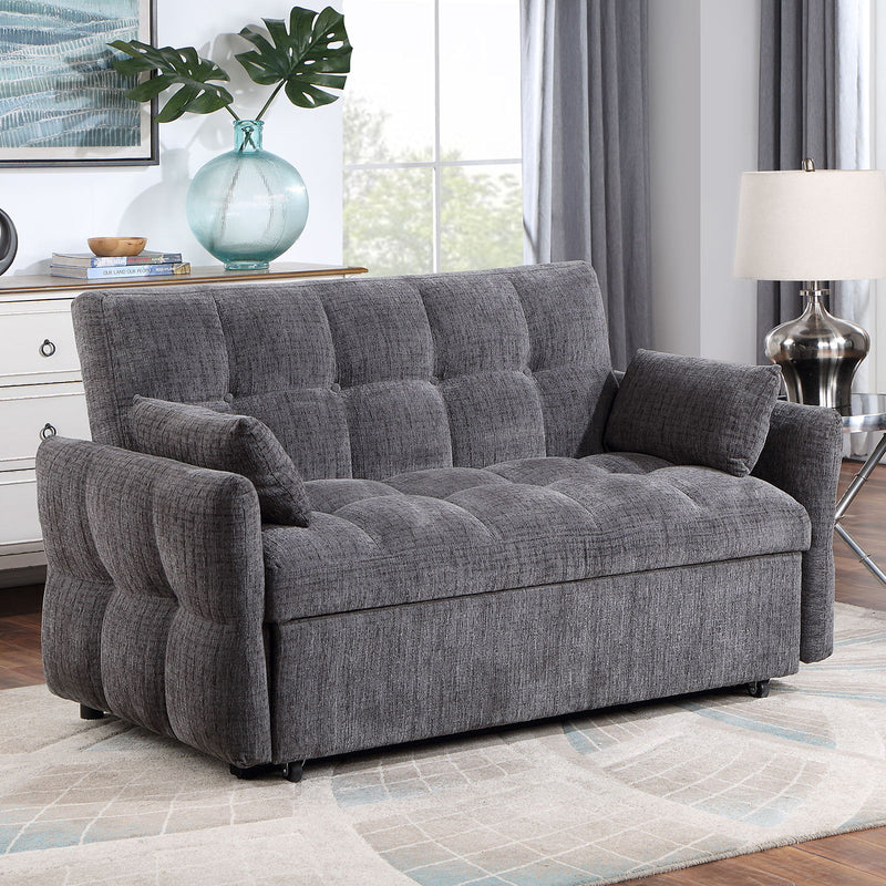 Lanberis - Futon Sofa With Pillows - Gray
