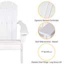 HDPE Adirondack Chair Sunlight Resistant no-Fading Snowstorm Resistant Outdoor Chair Patio Adirondack Chairs Ergonomic Comfort Widely Used for Fire Pits Decks Gardens,Campfire Chairs - White - Atlantic Fine Furniture Inc