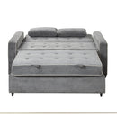 Linen Upholstered Sleeper Bed , Pull Out Sofa Bed Couch attached two throw pillows,Dual USB Charging Port and Adjustable Backrest for Living Room Space,Gray - Atlantic Fine Furniture Inc