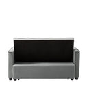 Modern Velvet Convertible Loveseat Sleeper Sofa Couch with Adjustable Backrest, 2 Seater Sofa With Pull-Out Bed with 2 Lumbar Pillows For Small Living Room & Apartment - Atlantic Fine Furniture Inc