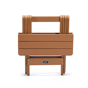 TALE Adirondack Portable Folding Side Table Square All-Weather and Fade-Resistant Plastic Wood Table Perfect for Outdoor Garden, Beach, Camping, Picnics Brown - Atlantic Fine Furniture Inc