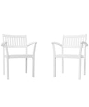 Bradley Outdoor Patio Wood Garden Stacking Armchair (Set of 2) - Atlantic Fine Furniture Inc