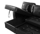 Black PU leather upholstered sleeper sofa combination - Atlantic Fine Furniture Inc