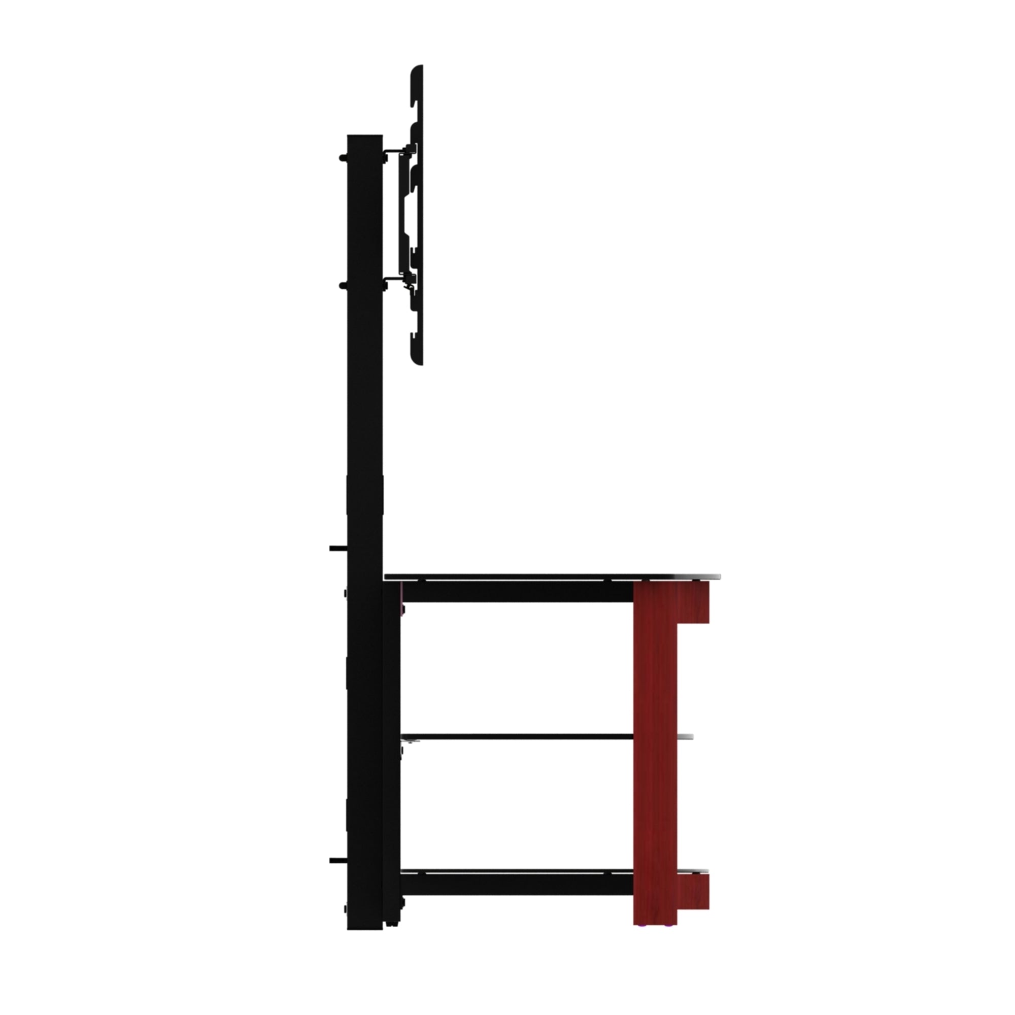 Walnut TV Stand with 2 Tier Storage Space Fits TV Up To 65 in - Atlantic Fine Furniture Inc