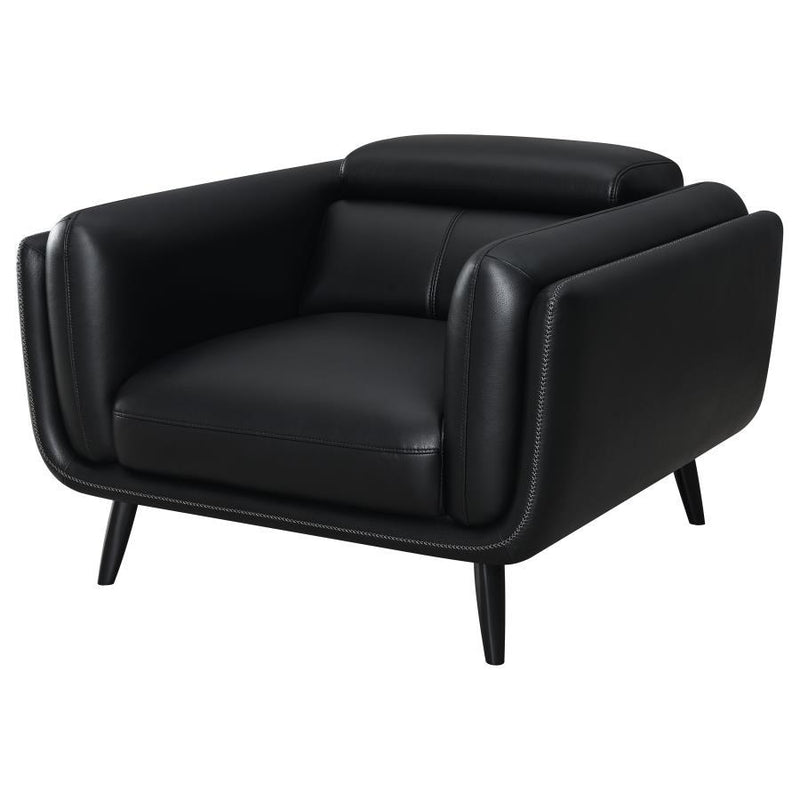 Shania - Track Arms Chair With Tapered Legs - Black