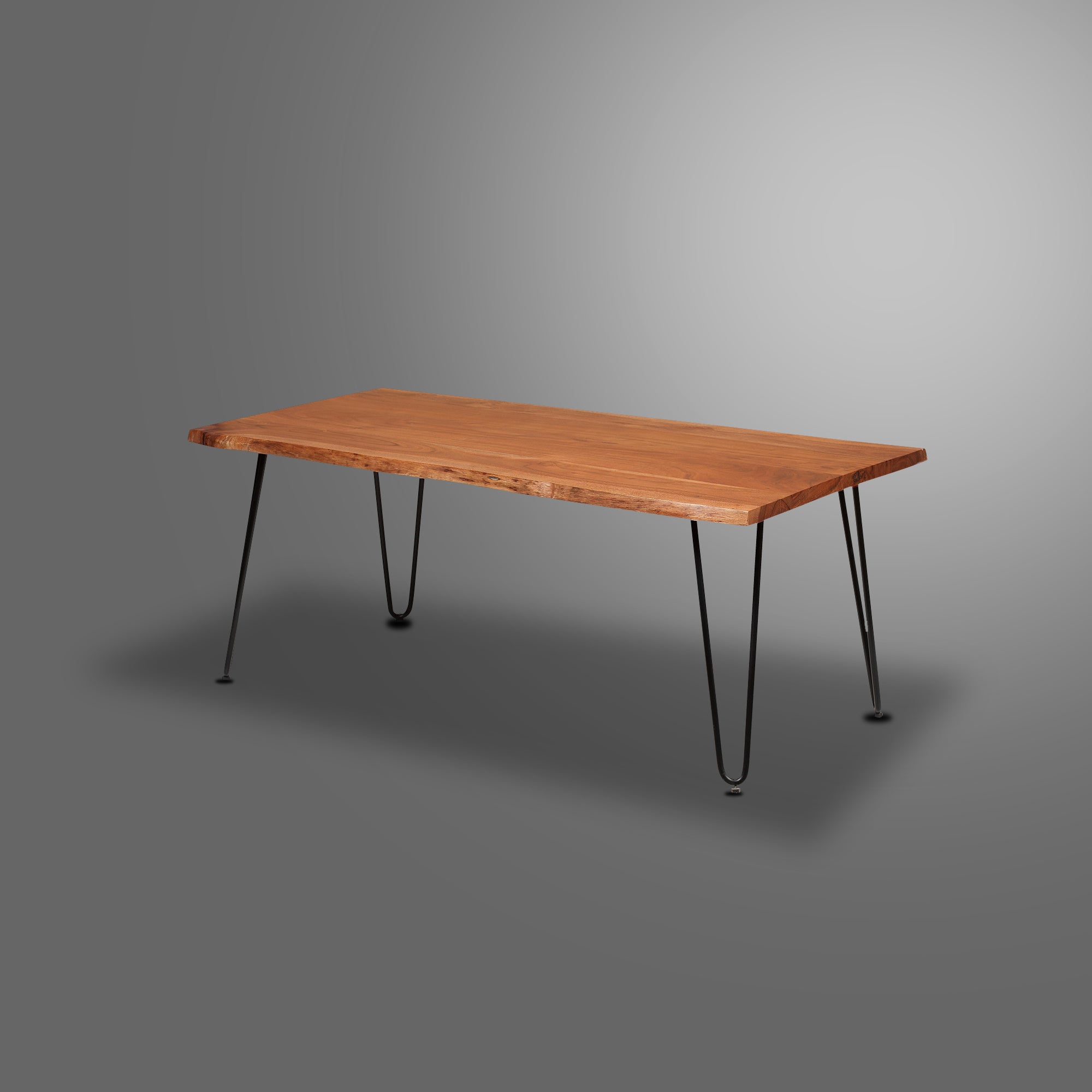 LIVE EDGE COFFEE TABLE  TOP THICK 25MM KD LEG HAIR PIN - Atlantic Fine Furniture Inc