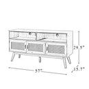 Mermeros TV Stand for TVs up to 65" with Three Doors - Atlantic Fine Furniture Inc