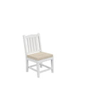 HDPE Dining Chair, White, With Cushion, No Armrest, Set of 2 - Atlantic Fine Furniture Inc