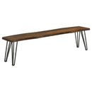 Neve - Live Edge Wood Dining Bench Hairpin Legs - Gray Sheesham - Atlantic Fine Furniture Inc