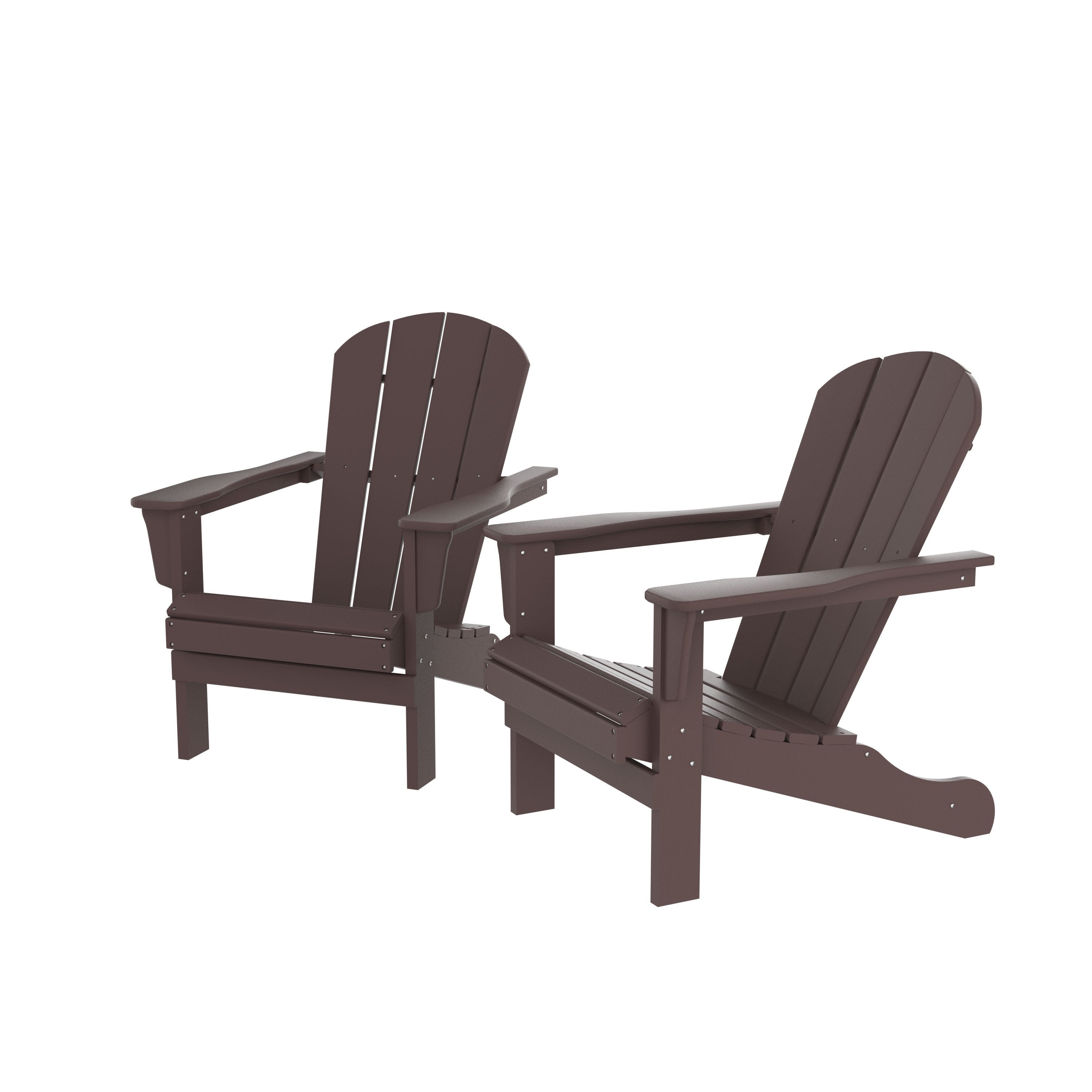 HDPE Adirondack Chair, Fire Pit Chairs, Sand Chair, Patio Outdoor Chairs,DPE Plastic Resin Deck Chair, lawn chairs, Adult Size ,Weather Resistant for Patio/ Backyard/Garden , Brown, Set of 2 - Atlantic Fine Furniture Inc