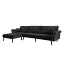 Convertible Sofa bed sleeper Navy Black velvet (same as W223S00869、W223S00706、W223S00457。Size difference, See Details in page.) - Atlantic Fine Furniture Inc